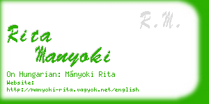 rita manyoki business card
